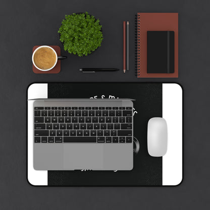 Motorcycle Desk Mat — "Caffeine & Machines, Move the Soul" Gaming/Work Desk Pad