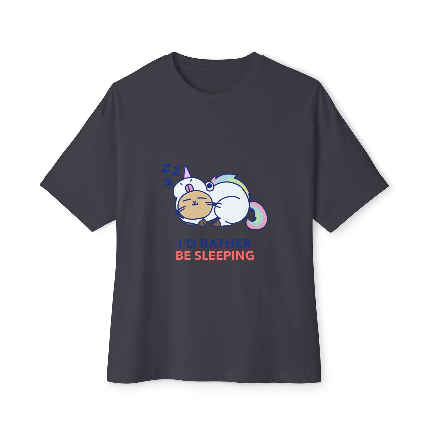 Cute Sleepy Cat Boxy T-Shirt