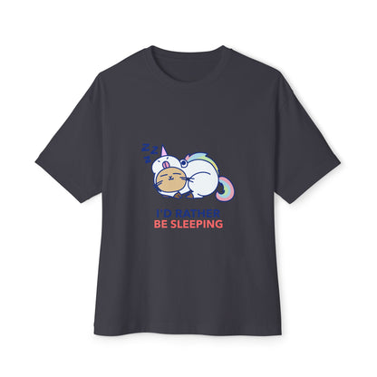Cute Sleepy Cat Boxy T-Shirt