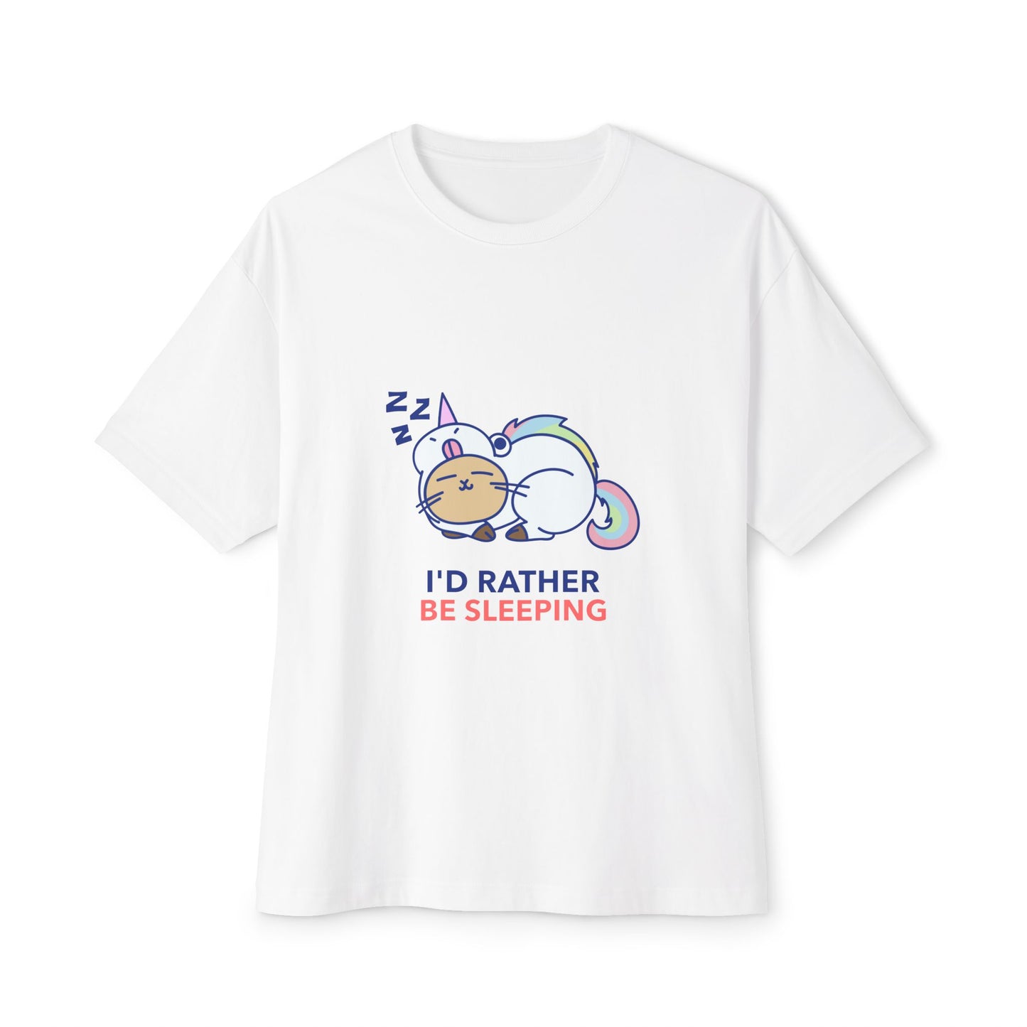 Cute Sleepy Cat Boxy T-Shirt