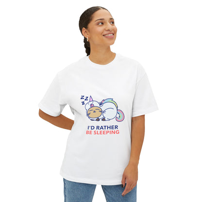 Cute Sleepy Cat Boxy T-Shirt