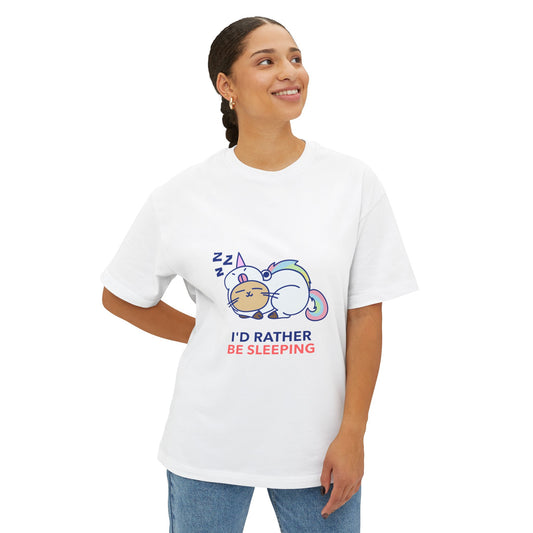 Cute Sleepy Cat Boxy T-Shirt
