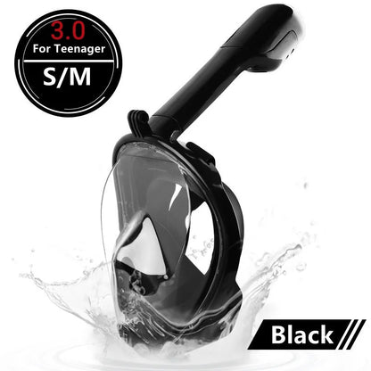 Underwater Scuba Anti Fog Full Face Diving Mask Snorkeling Respiratory Masks Safe Waterproof Swimming Equipment for Adult Kids